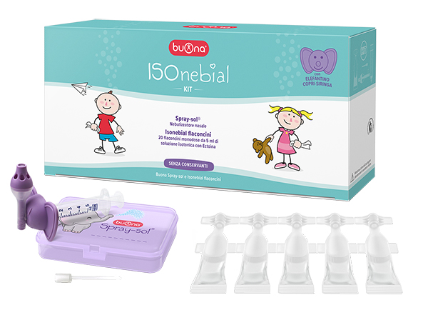 ISONEBIAL KIT PULIZIA CAVITA' NASALI 20 FLACONCINI MONODOSE 5 ML + SIRINGA LUER LOCK SOFT-JECK + AGO CANNULA + NEBULIZZATORE SPRAY - UniversoFarmacie.it