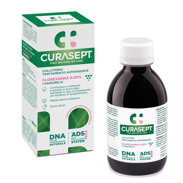 CURASEPT COLLUTORIO ADS DNA TRATTAMENTO ASTRINGENTE 200 ML + CAMPIONE OMAGGIO DENTIFRICIO ASTRINGENTE 6 ML - UniversoFarmacie.it