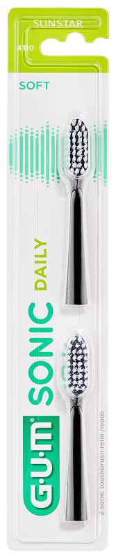 GUM SONIC DAILY SPAZZOLINO BATTERIA REFILL BLACK 2 PEZZI - UniversoFarmacie.it