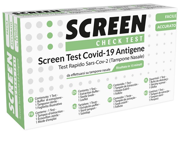 SCREEN TEST AUTODIAGNOSTICO ANTIGENICO RAPIDO COVID-19 SARS-COV-2 TAMPONI NASALI SELFTEST COVID TEST ANTIGENE SCREEN - UniversoFarmacie.it