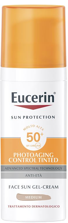 EUCERIN SUN PHOTOAGING CONTROL TINTED GEL CREME SPF50+ MEDIUM 50 ML - UniversoFarmacie.it