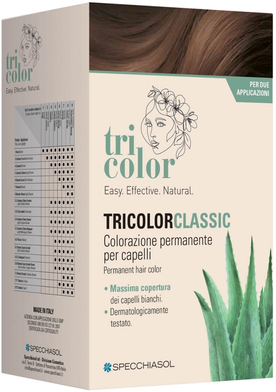 TRICOLOR CLASSIC 4 CASTANO 2 TUBI 50 ML + 2 SHAKER 50 ML + 4 BUSTINE 8 ML - UniversoFarmacie.it