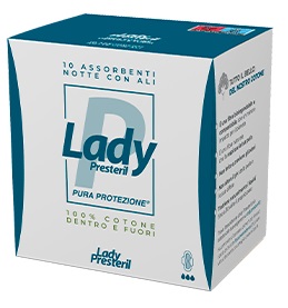 LADY PRESTERIL ASSORBENTI NOTTE CON ALI RIPIEGATI BIODEGRADABILI 10 PEZZI - UniversoFarmacie.it