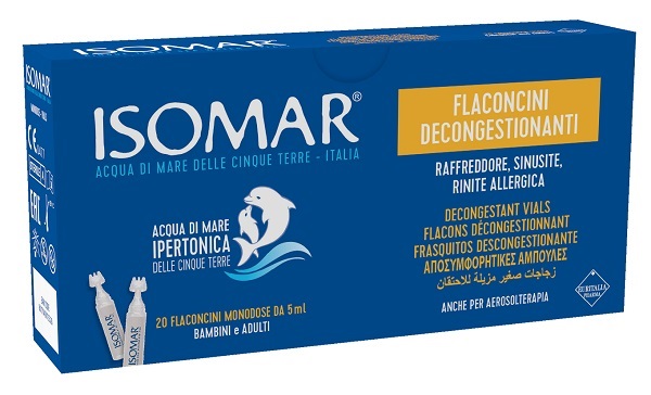 ISOMAR FLACONCINI DECONGESTIONANTI SOLUZIONE IPERTONICA 20 FLACONCINI 5 ML - UniversoFarmacie.it