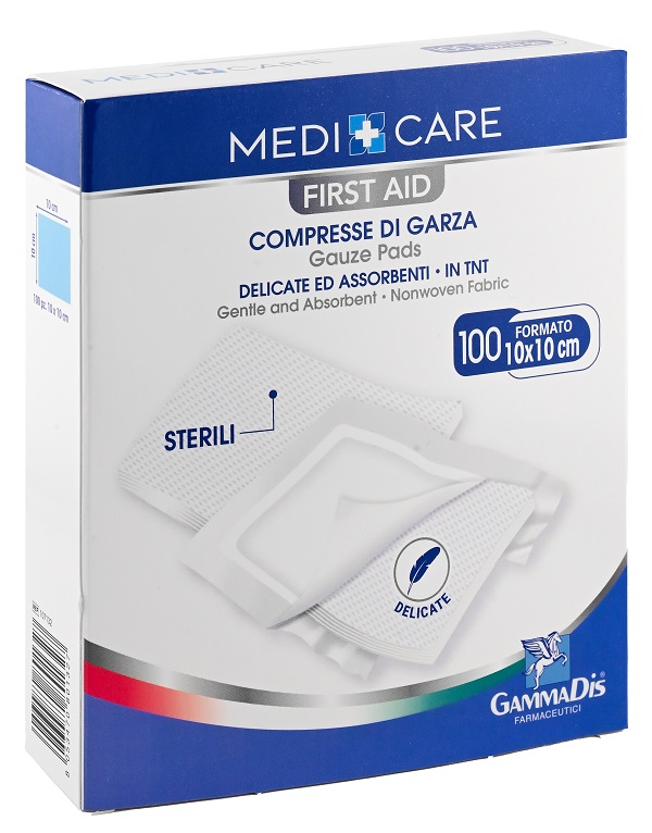 GARZA MEDICARE TNT 10X10 CM 100 PEZZI - UniversoFarmacie.it