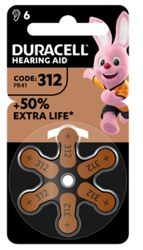 DURACELL EASY TAB 312 MARRONE BATTERIA PER APPARECCHIO ACUSTICO 6 PEZZI - UniversoFarmacie.it