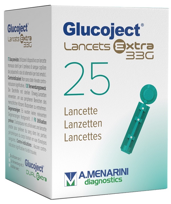 LANCETTA PUNGIDITO GLUCOJET EXTRA GAUGE 33 25 PEZZI - UniversoFarmacie.it